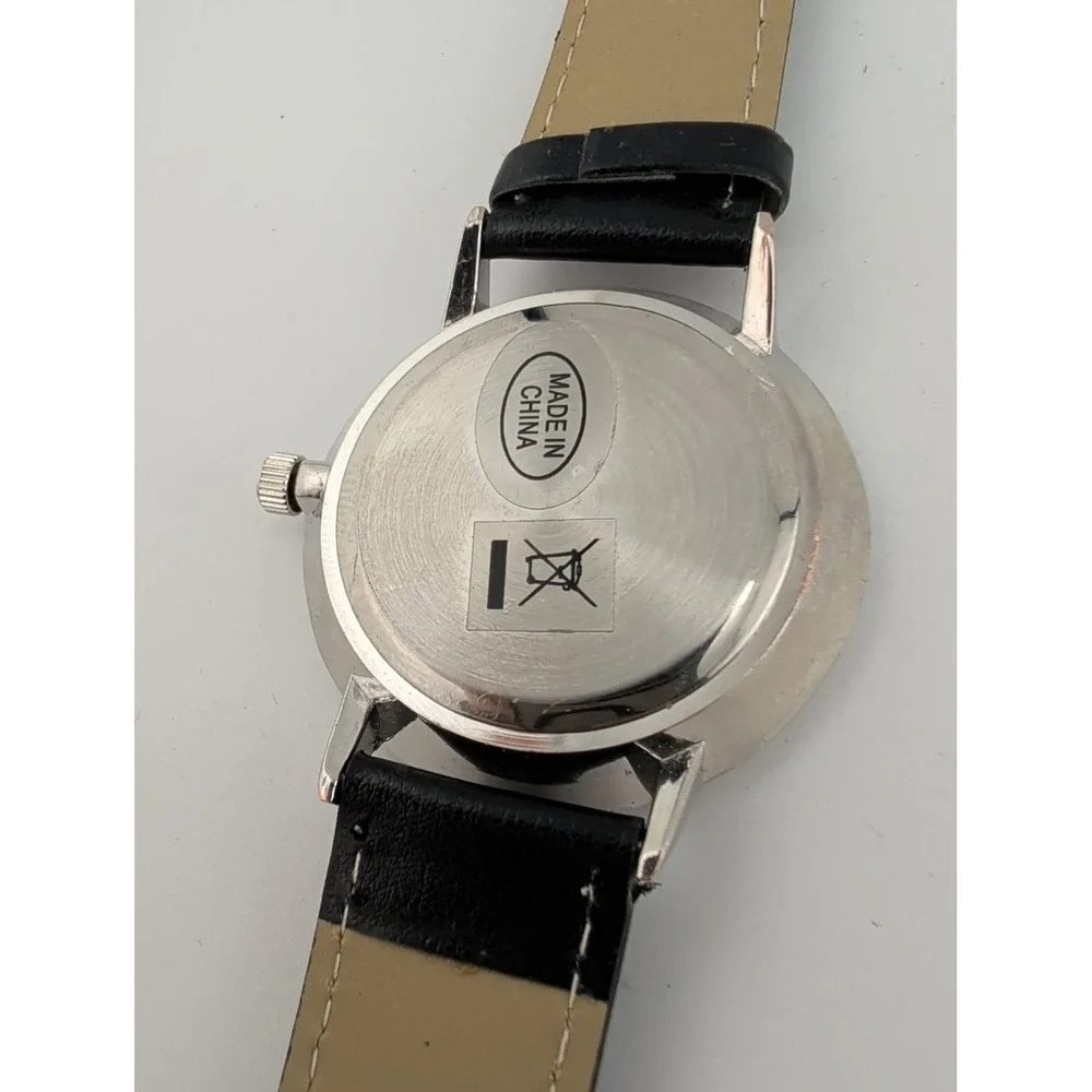 Eiger Sports Edition Men's Watch 41mm Silver Case Black Band- New Battery